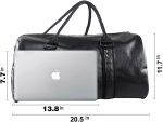 Weekender Oversized Travel Duffel Bag With Shoe Pouch, Leather Carry On Bag - Image 3